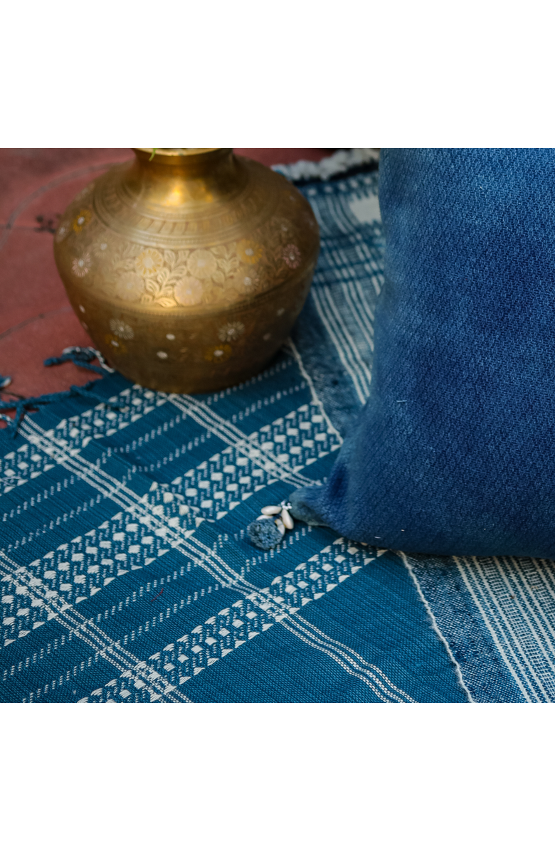 Alamwar Indigo Handwoven Bedspread, Alternate, color, Indigo -  70" X 94