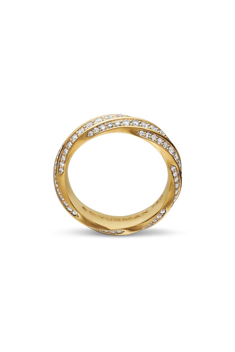 Cable Edge™ Band Ring in Recycled 18K Yellow Gold with Pavé Diamonds, Alternate, color, 18K GOLD RECYCLED