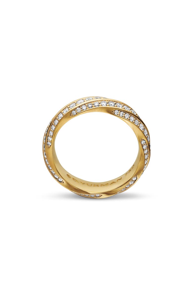 David Yurman Cable Edge<sup>™</sup> Band Ring in Recycled 18K Yellow Gold with Pavé Diamonds, Alternate, color, 18K Gold Recycled