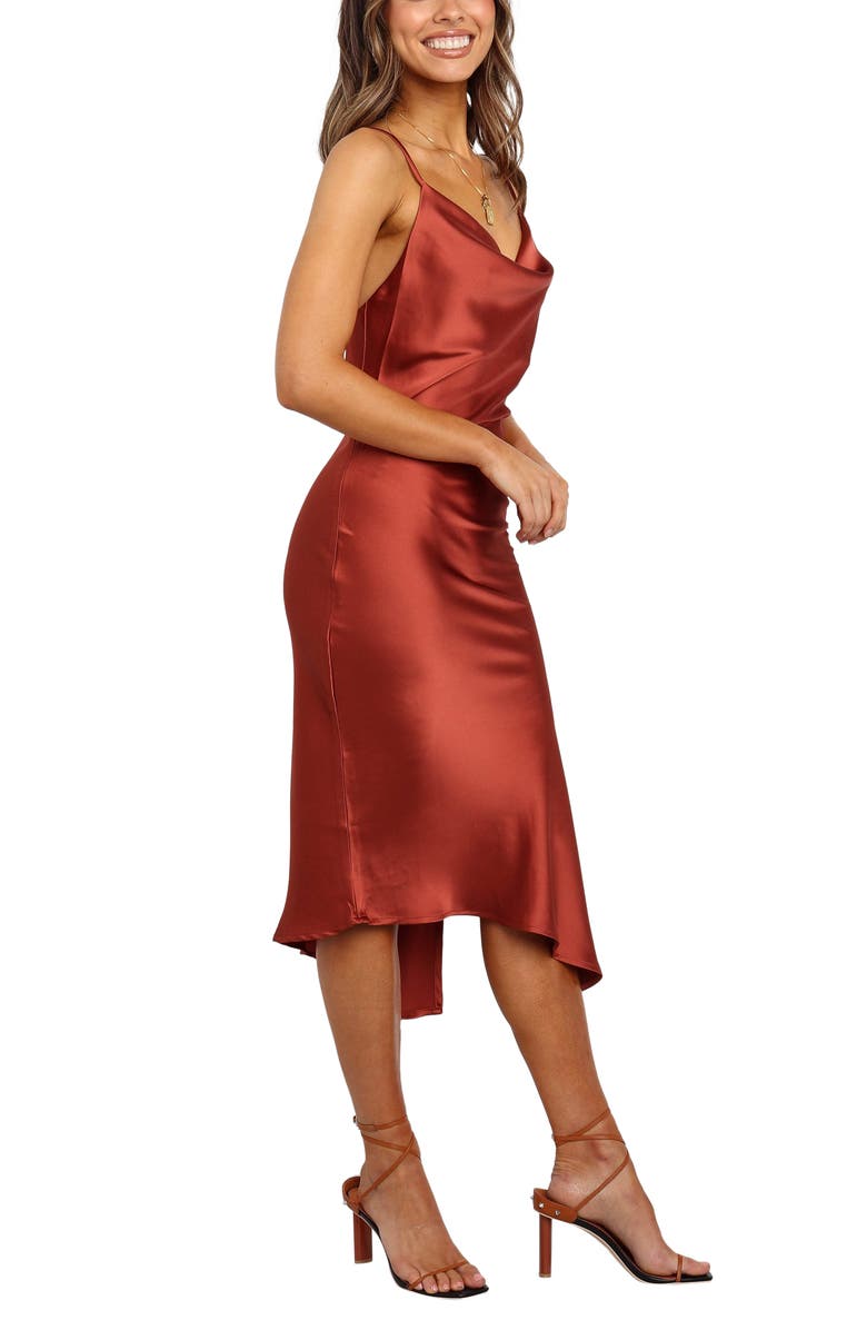 Petal & Pup Cyprus Satin Slipdress, Alternate, color, Rust