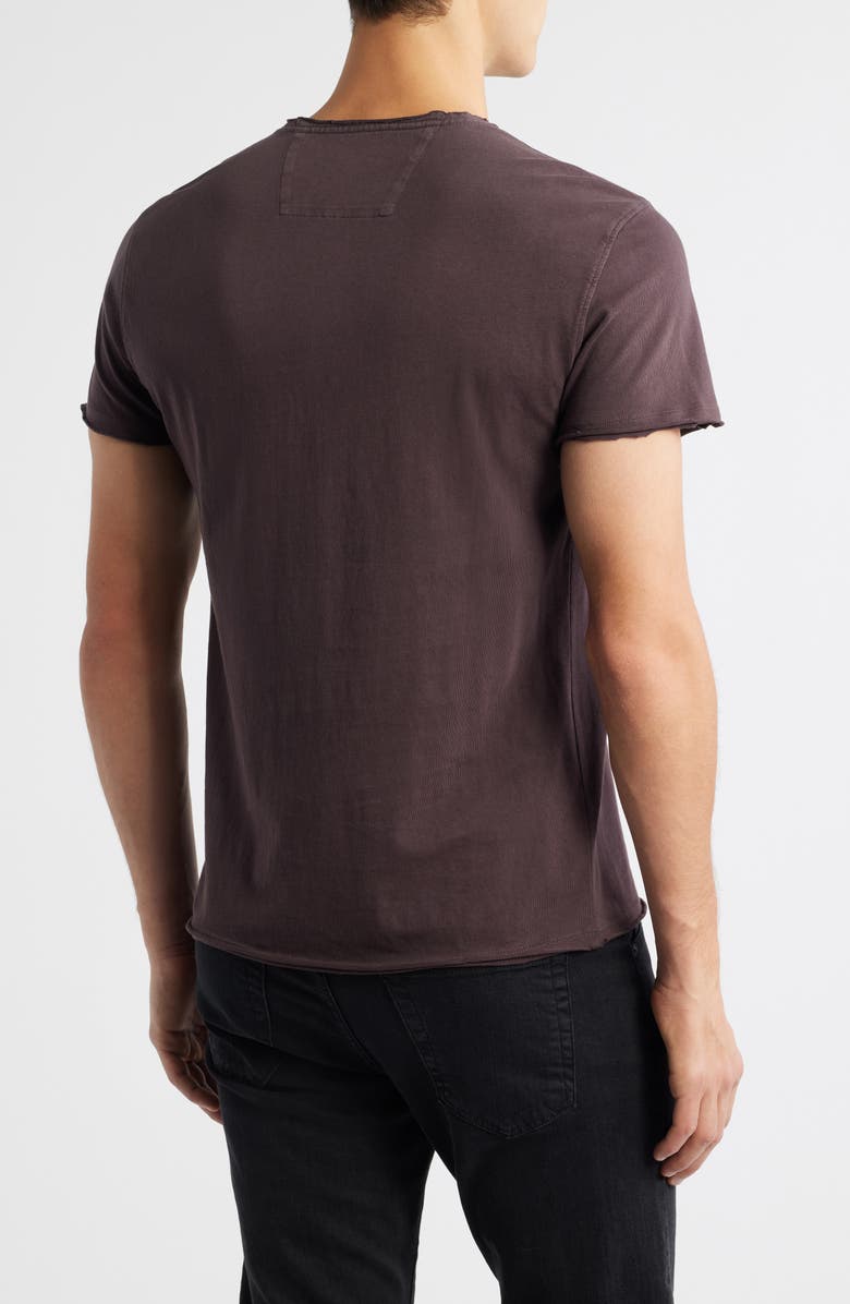 John Varvatos Beaded Skull Raw Edge Graphic Organic Cotton T-Shirt, Alternate, color, Oxblood