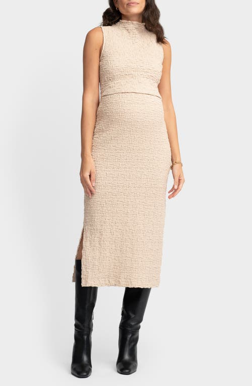 Shop Seraphine Maternity/nursing Body-con Dress In Beige