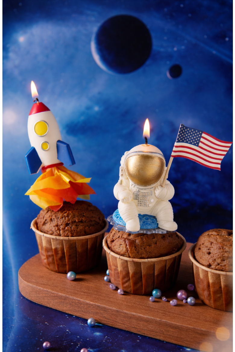 Rocket Candle Cake Topper, Alternate, color, Rocket