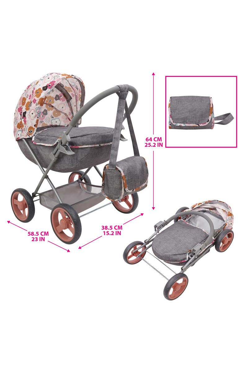 509 Crew Melange Flora Deluxe Doll Pram Matching Shoulder Bag, 3+, Alternate, color, 