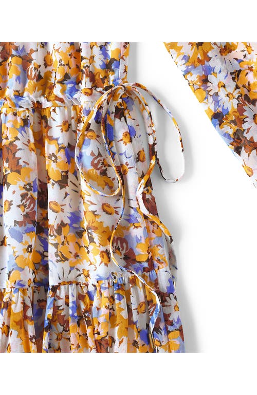 Lands' End Chiffon Above The Knee Adjustable Dress In Multi