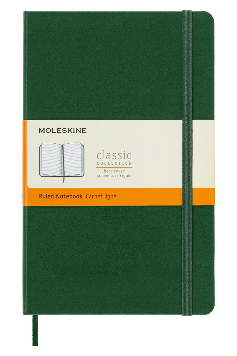 Large Ruled Hardcover Notebook, Main, color, MYRTLE GREEN