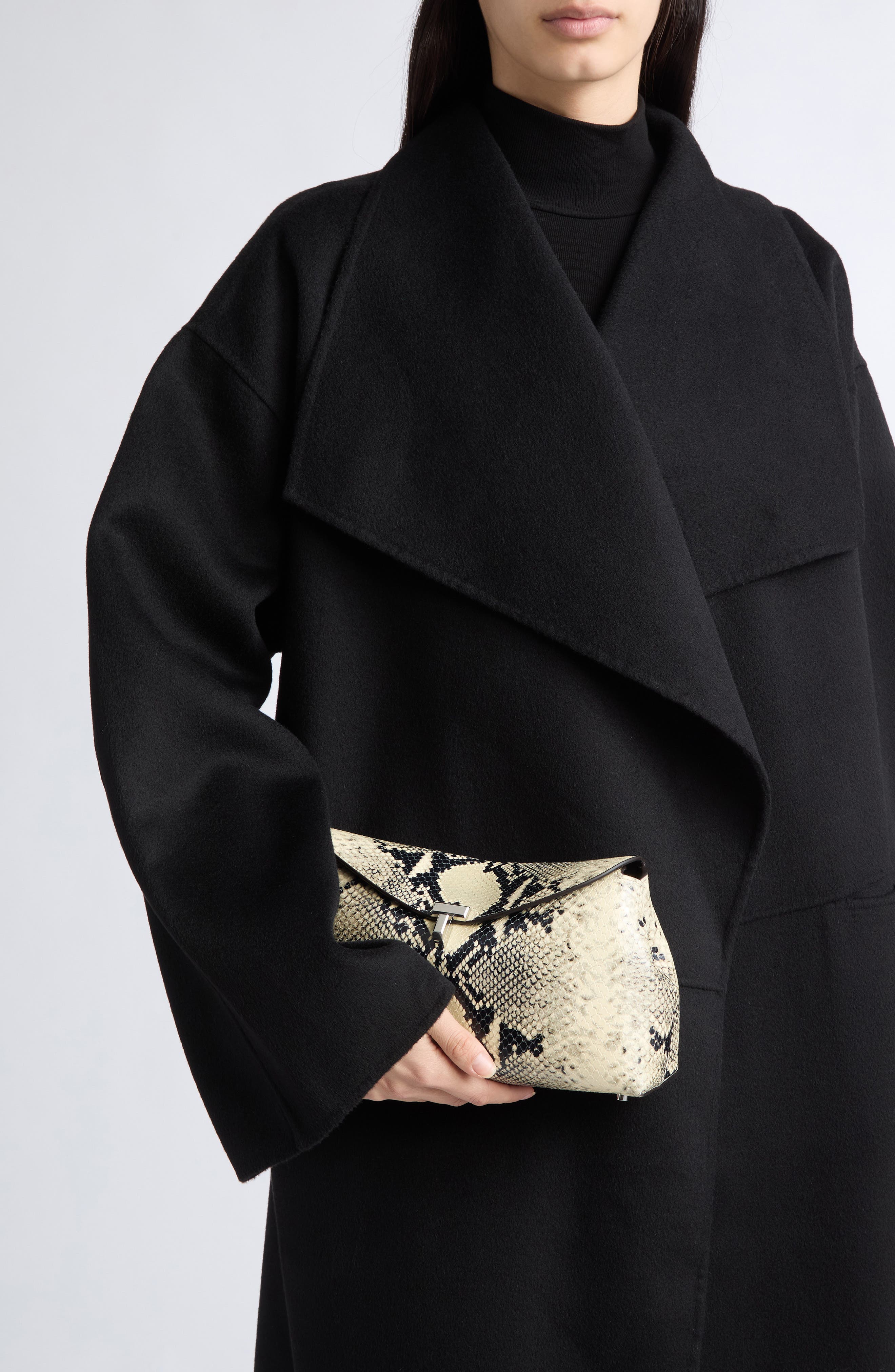 TOTEME T-Lock Python Embossed Leather Clutch (Women) | Nordstrom