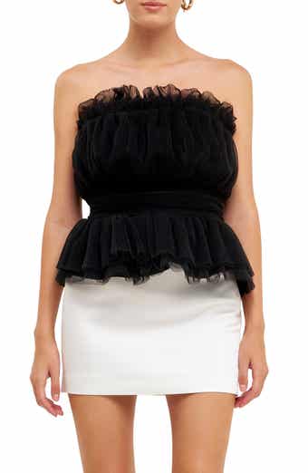 Endless Rose Strapless Tulle Peplum Top