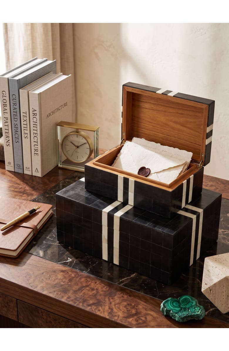 GAURI KOHLI Bindra Decorative Boxes, Set of 2, Alternate, color, Black