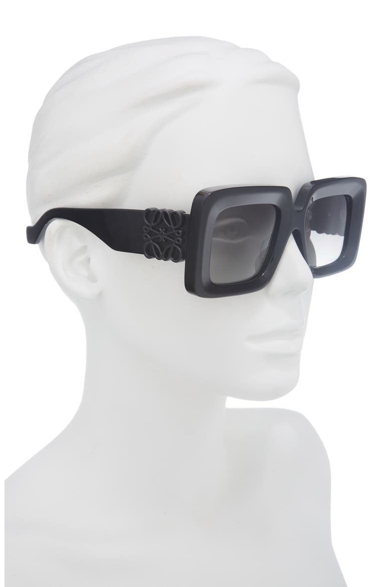 Anagram 51mm Square Sunglasses, Alternate, color, SHINY BLACK / GRADIENT SMOKE
