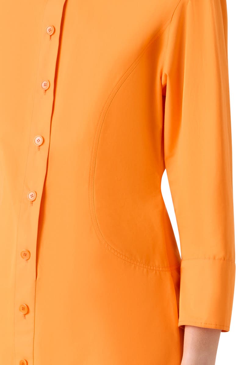 Akris punto Button-Up Shirtdress, Alternate, color, Orange