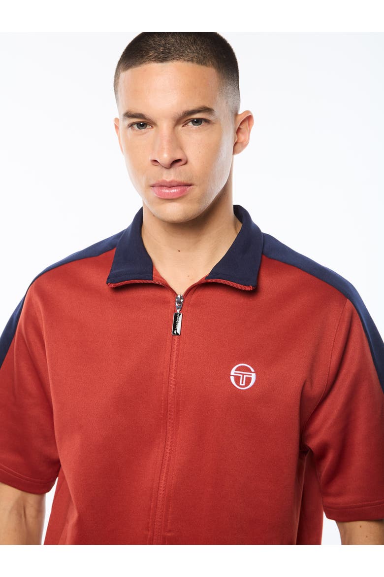 Viscotti Short Sleeve Track Jacket, Alternate, color, BOSSA NOVA