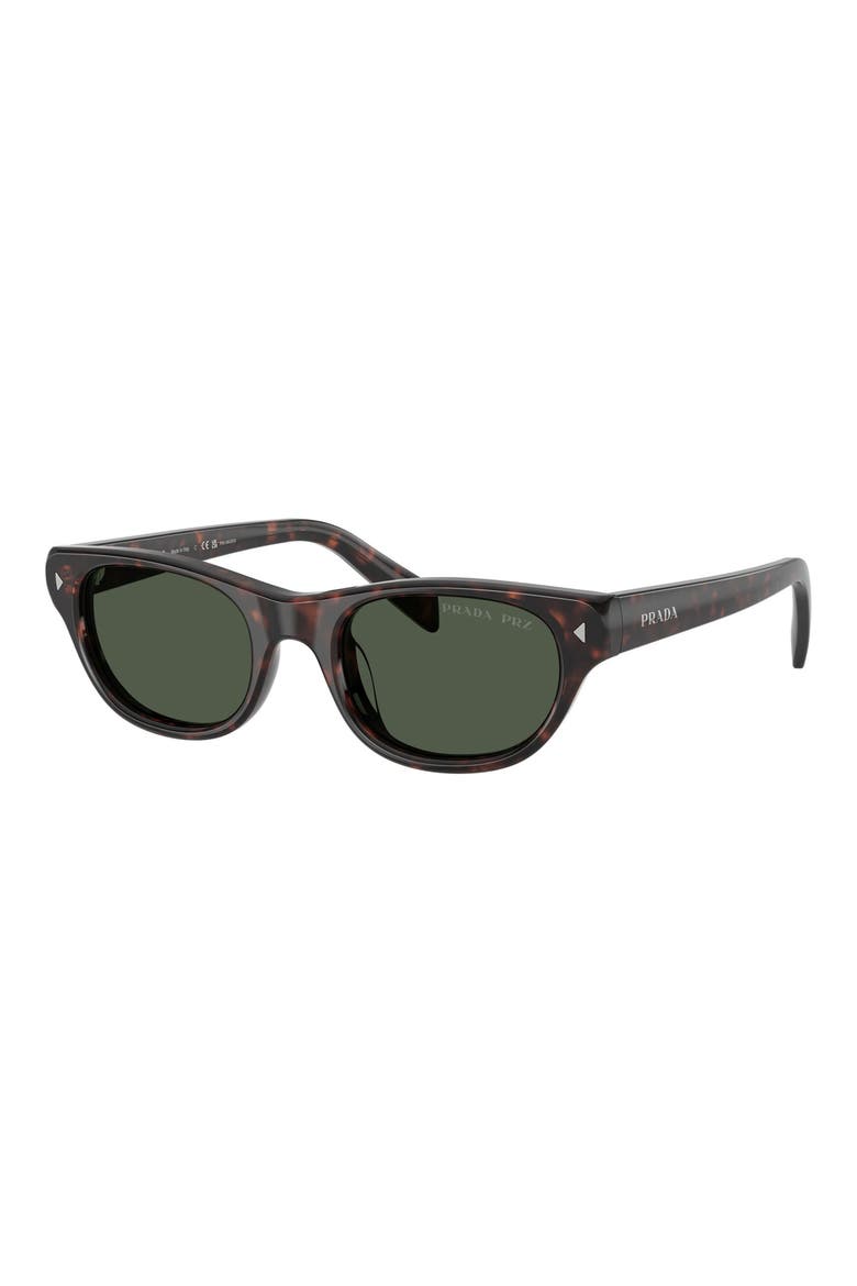 52mm Polarized Cat Eye Sunglasses, Alternate, color, HAVANA / DARK GREY POLAR