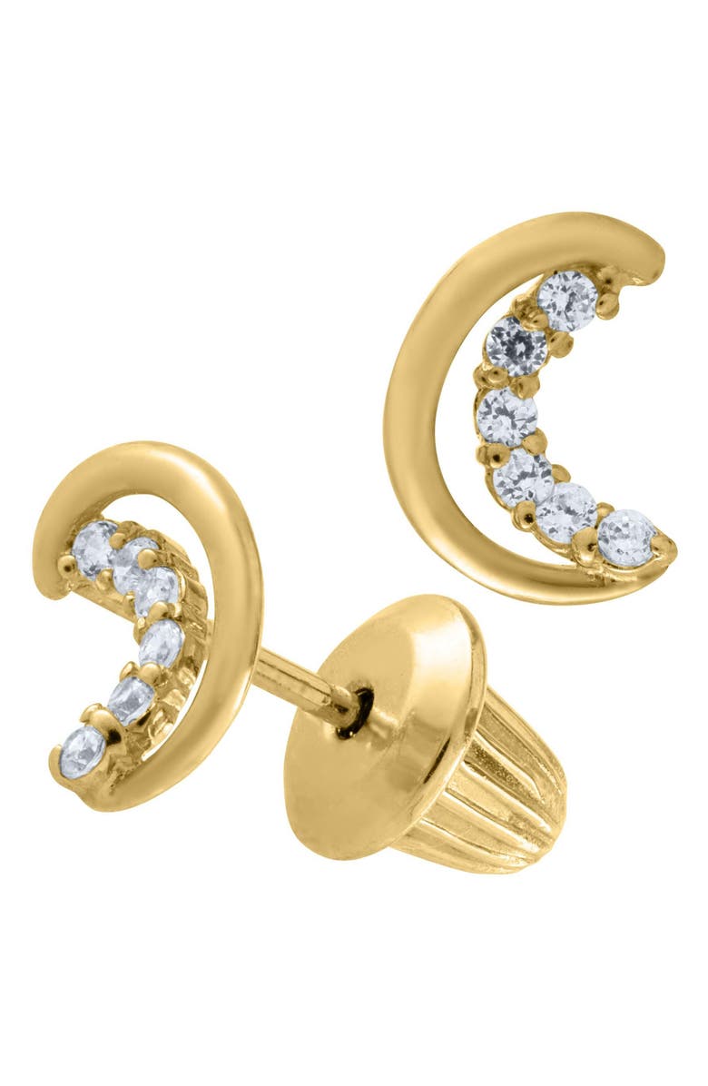 Mignonette 14k Gold Half Moon Earrings, Alternate, color, Gold
