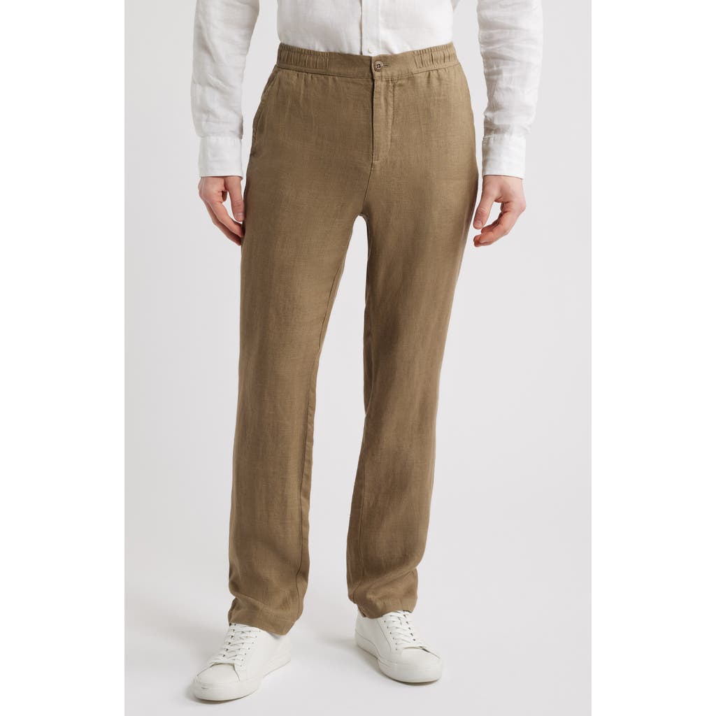 Bugatchi Tristan Drawstring Linen Pants In Olive
