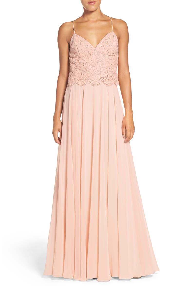 Hampton Long A-Line Chiffon Skirt, Alternate, color, BLUSH