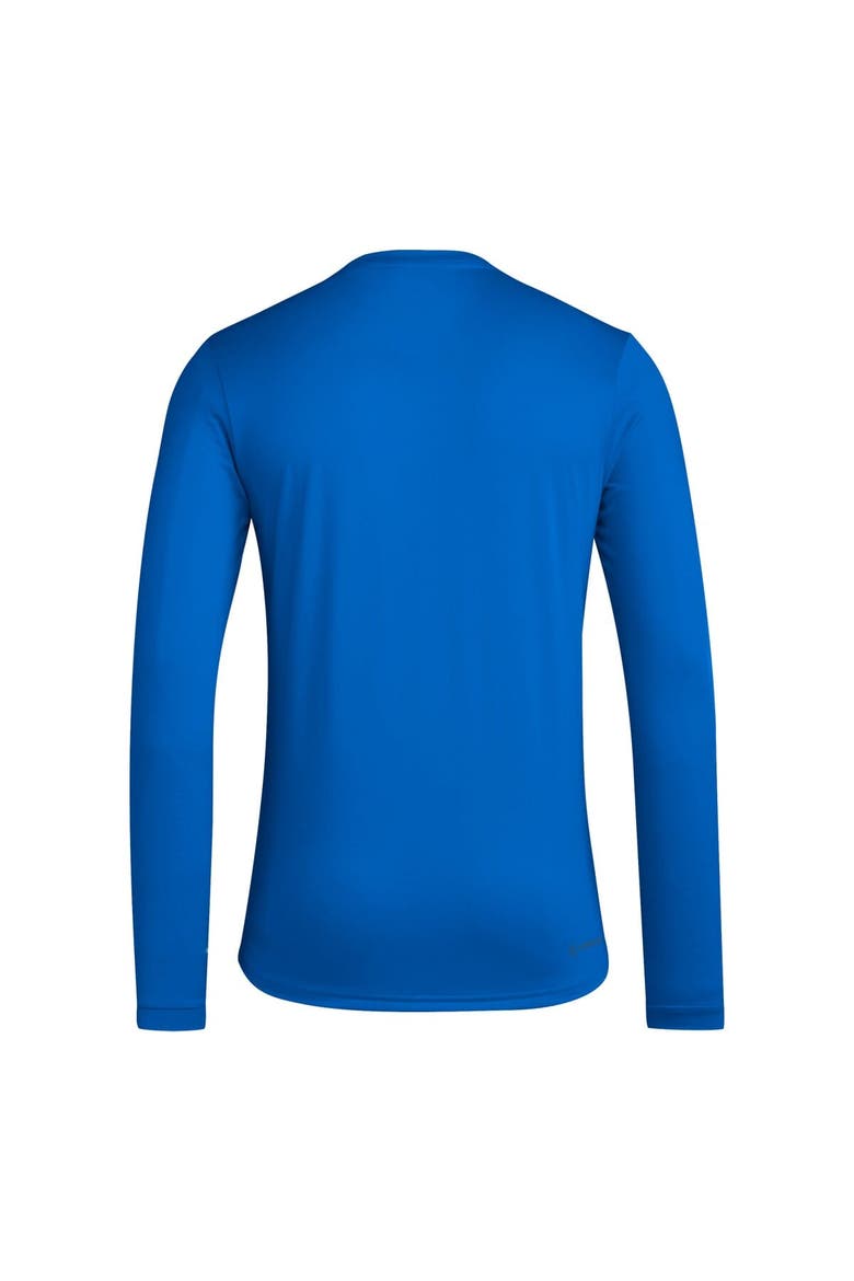 Men's adidas Royal Kansas Jayhawks On-Court Pregame Long Sleeve T-Shirt, Alternate, color, Royal