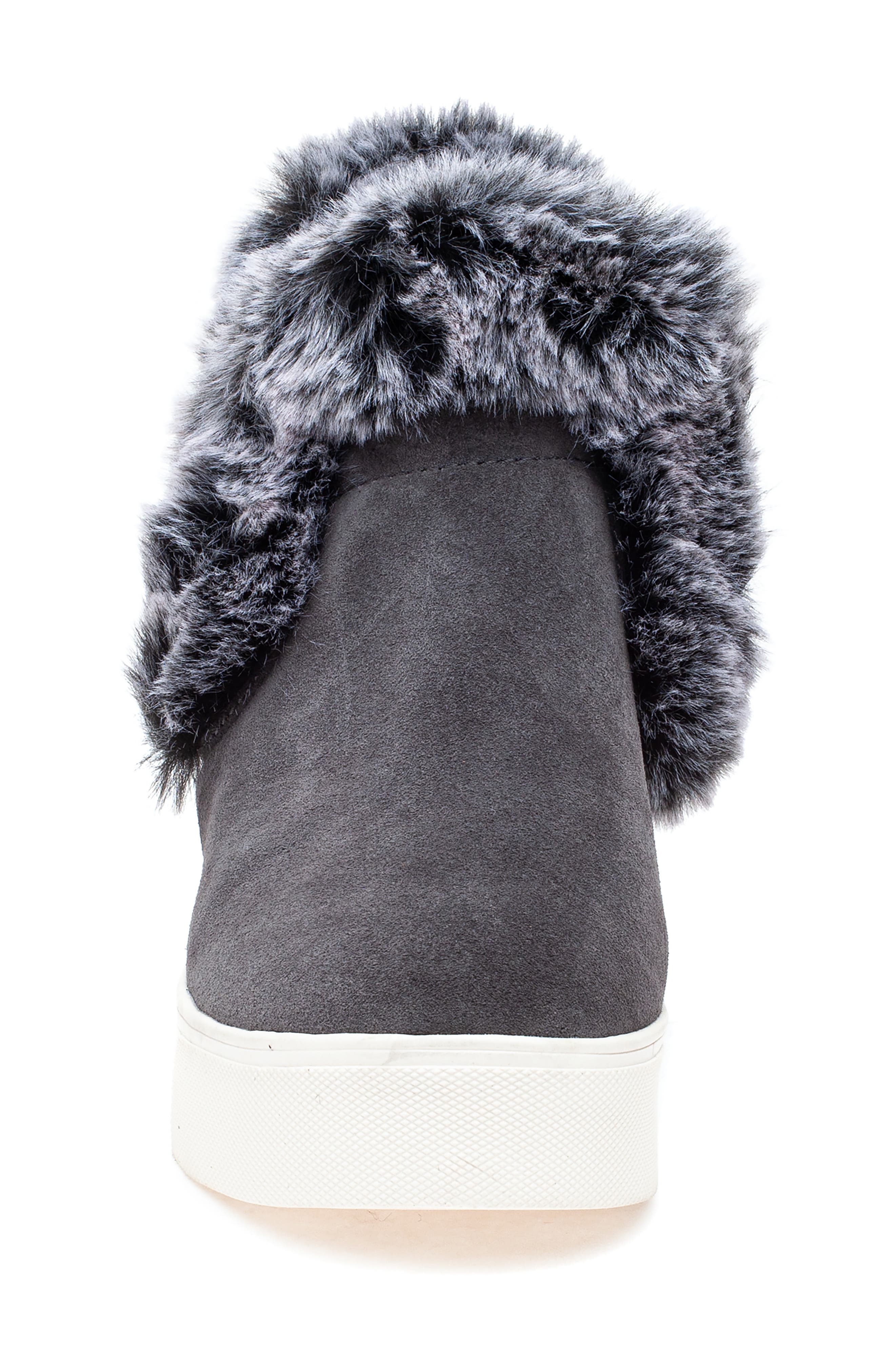 Faux Fur Lined Bootie, Alternate, color, DARK GREY SUEDE