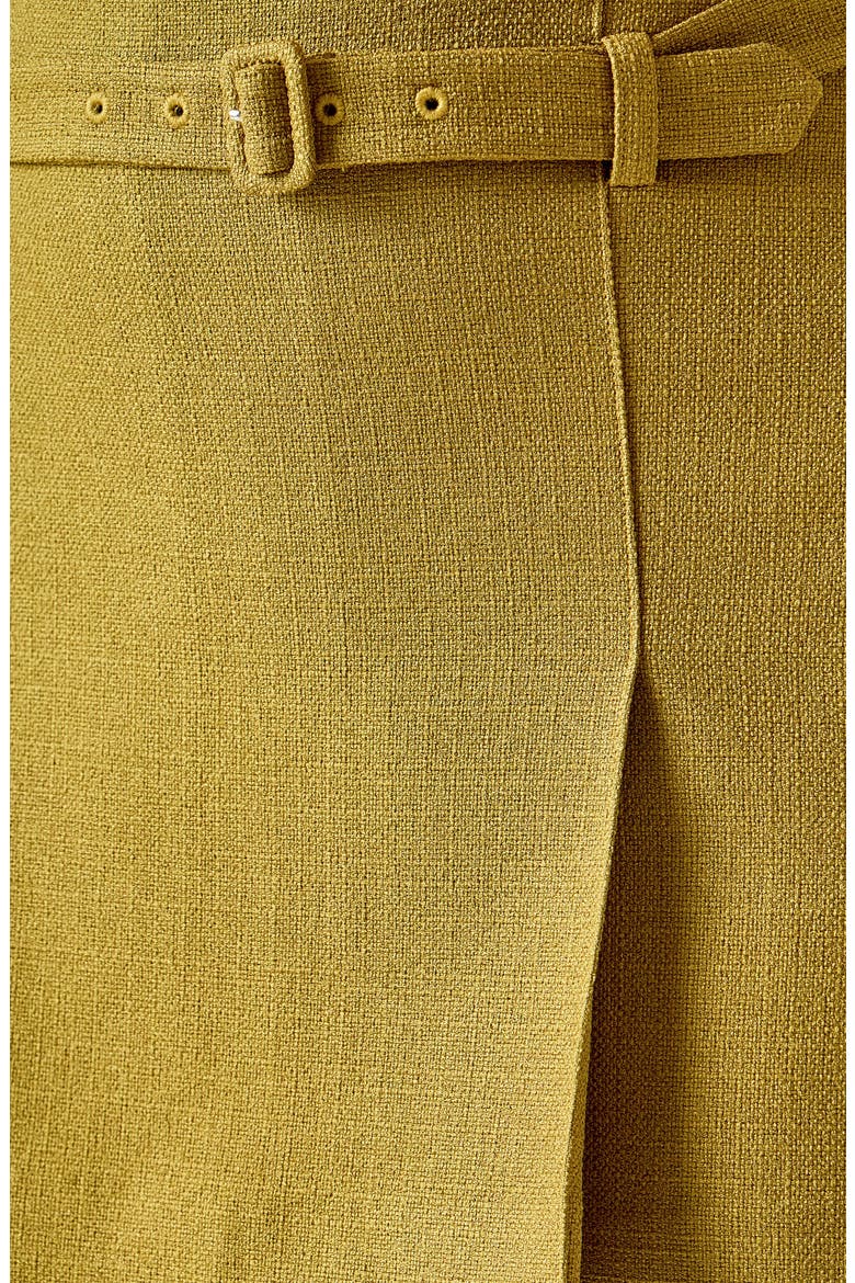 Belted Pleated Miniskort, Alternate, color, OLIVE
