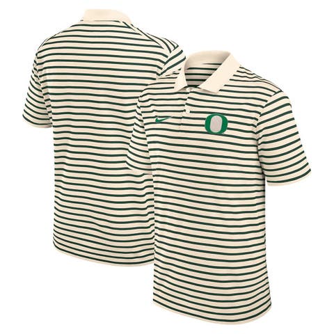Men
s Nike Tan Oregon Ducks Primary Logo Striped Dri-FIT Polo