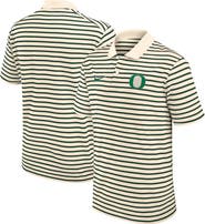 Nike Men's Nike Tan Oregon Ducks Primary Logo Striped Dri-FIT Polo