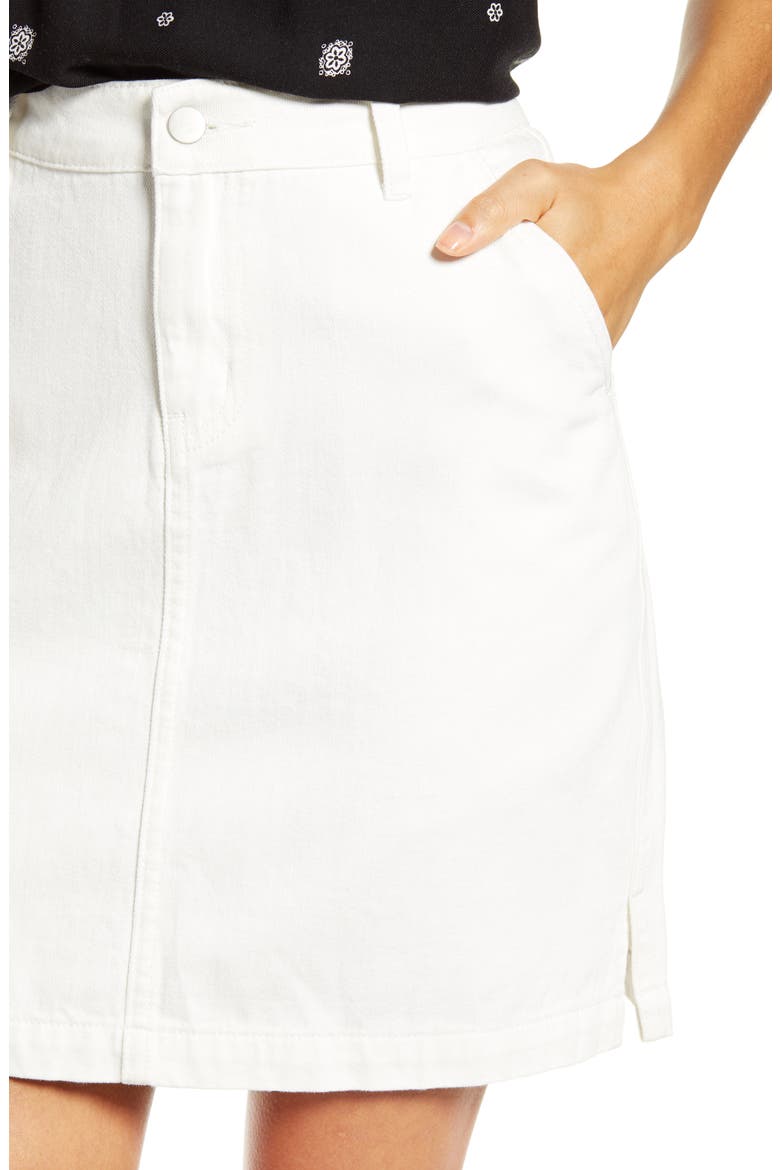 Gibson x Hi Sugarplum! Positano Denim Skirt, Alternate, color, WHITE