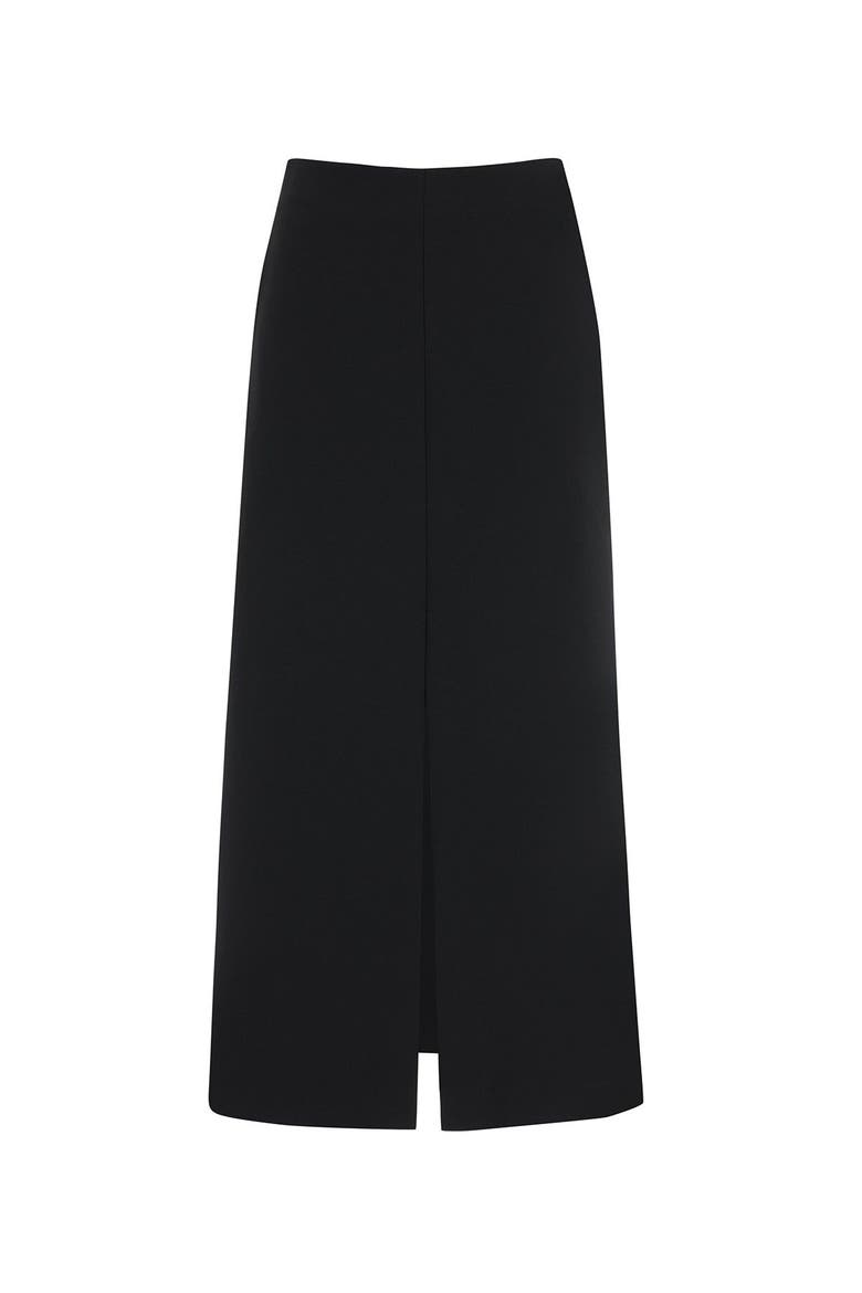 Black Long Skirt with Front and Back Slits, Main, color, Black