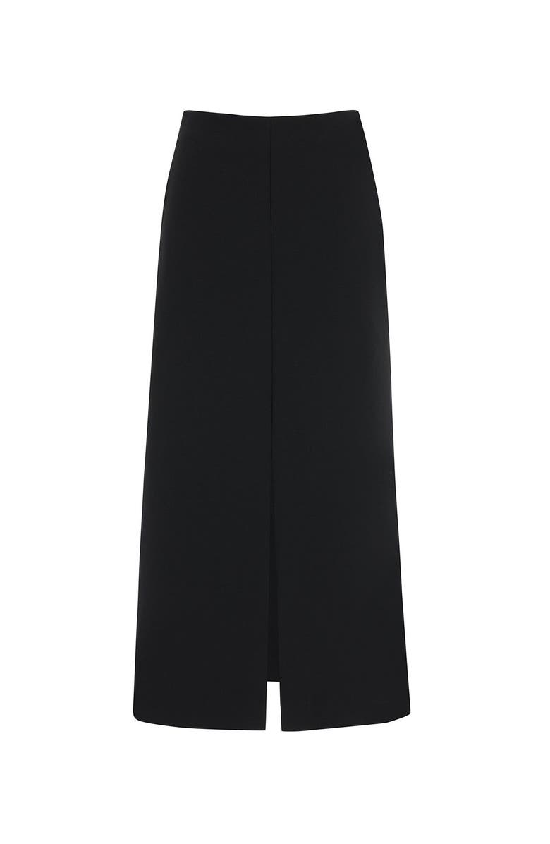 Gizia Black Long Skirt with Front and Back Slits, Main, color, Black