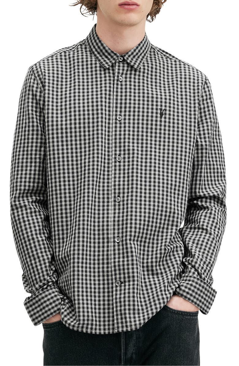 AllSaints Neo Check Button-Up Shirt, Main, color, 