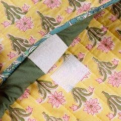 Zsa Zsa Zsu Rajpath Block Printed 100% Cotton Laptop Bag 14", Alternate, color, Yellow