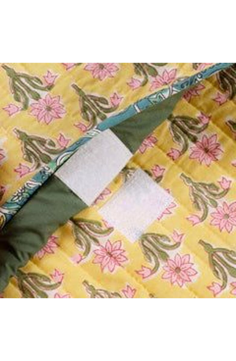 Zsa Zsa Zsu Rajpath Block Printed 100% Cotton Laptop Bag 14", Alternate, color, Yellow