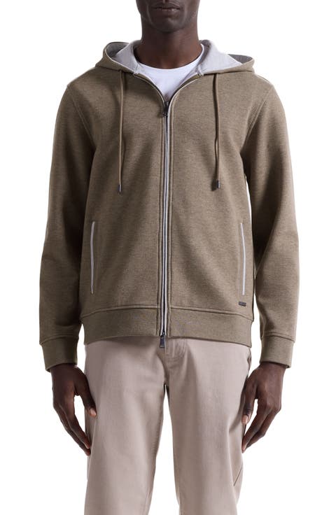 Piqué zip-Up Hoodie