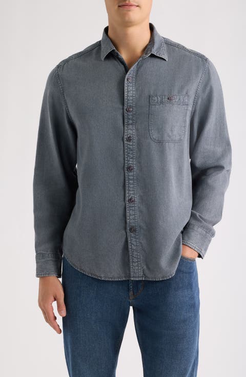 Bonfire Beach Twill Long Sleeve Button Up Shirt
