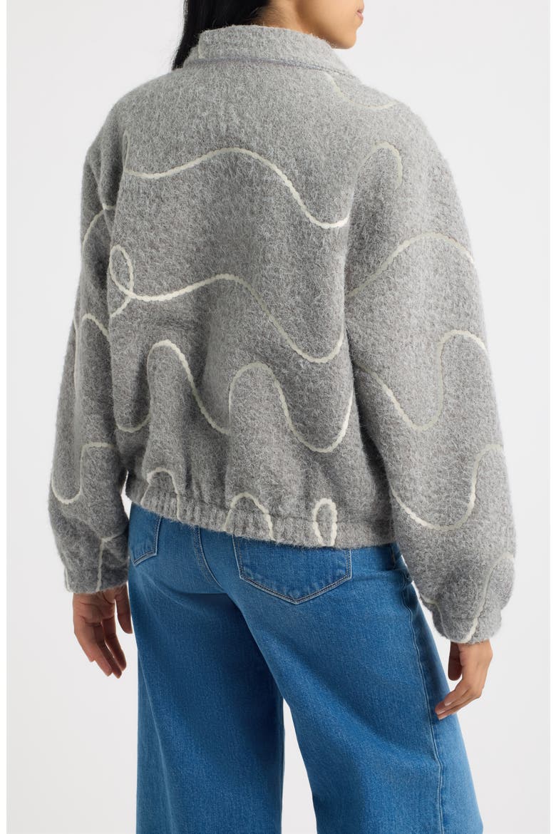 Squiggle Bomber Jacket, Alternate, color, GREY