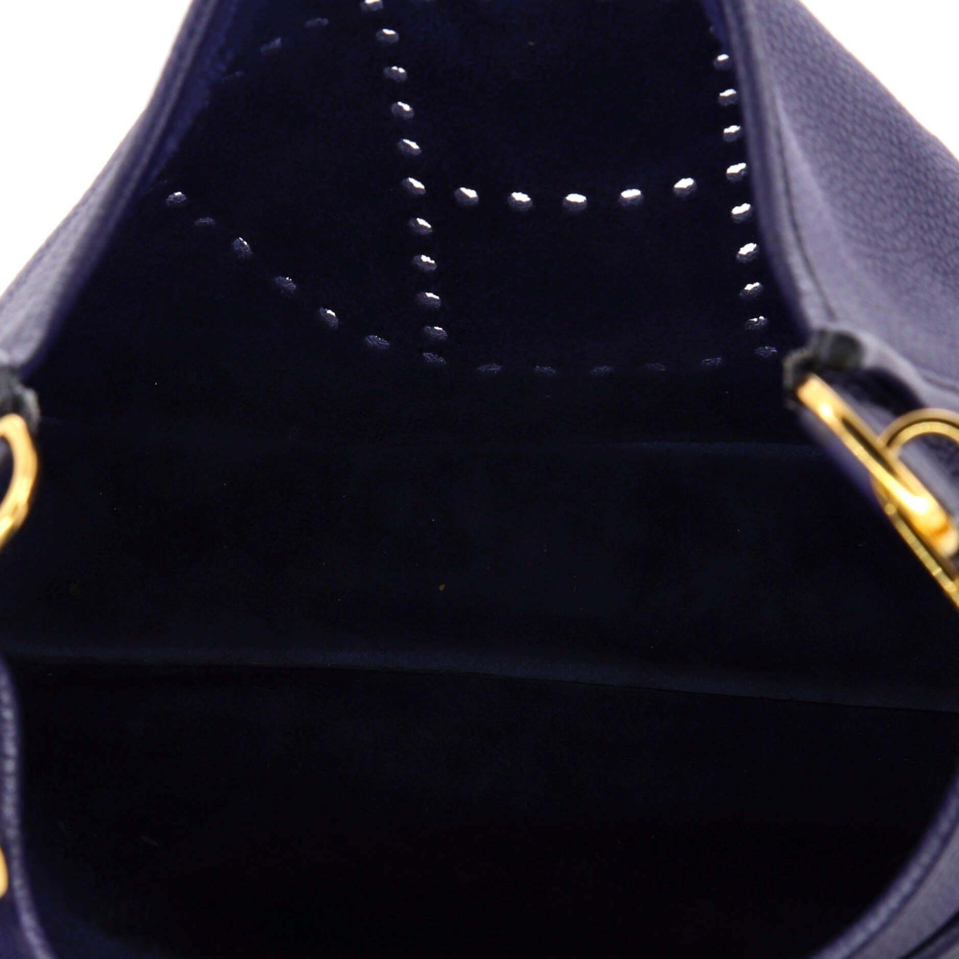 Pre-Owned Hermes Evelyne Bag Gen III Clemence PM, Alternate, color, Bleu Encre