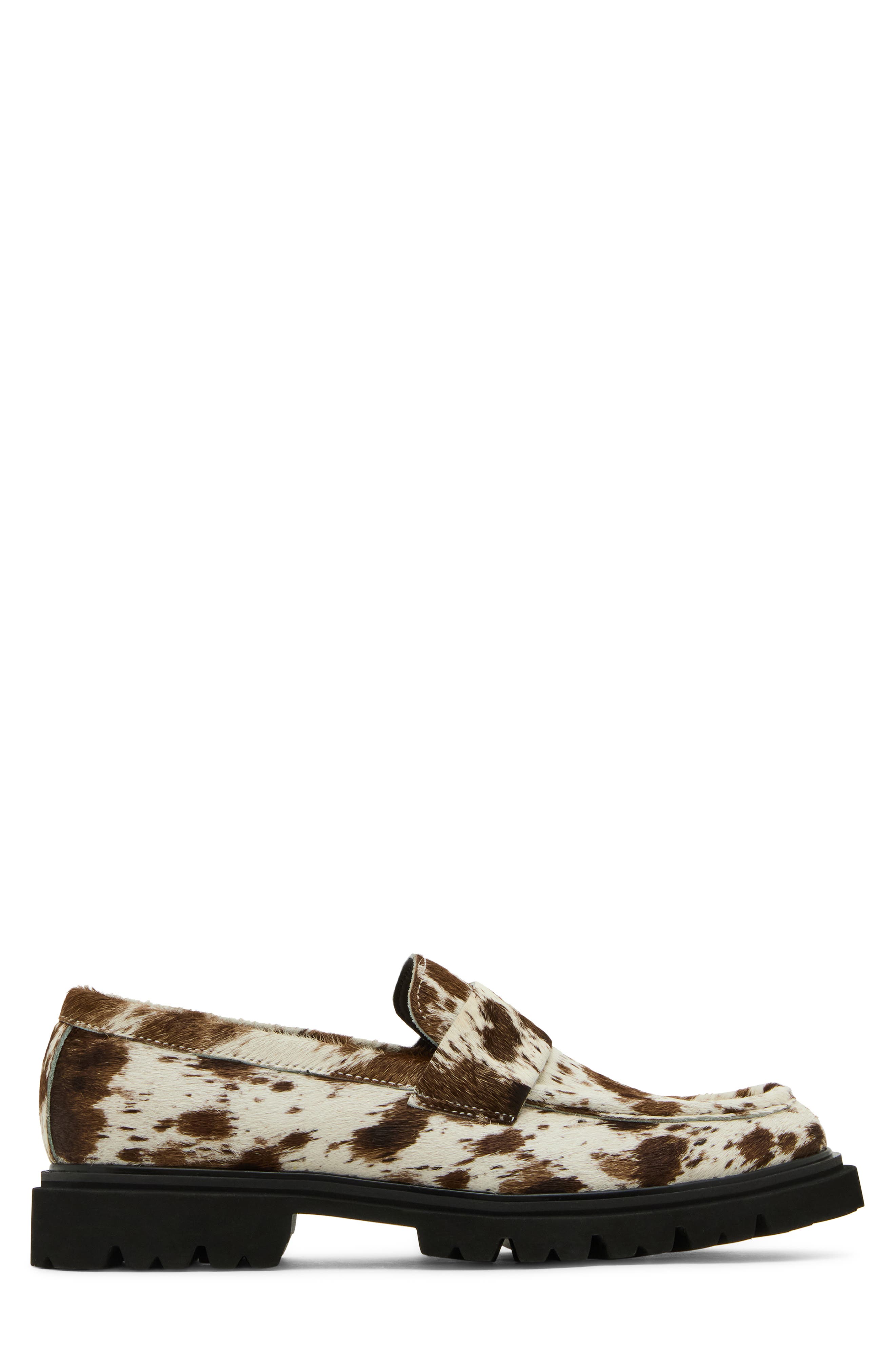 Harvest Genuine Calf Hair Penny Loafer, Alternate, color, BROWN/ WHITE CALF HAIR
