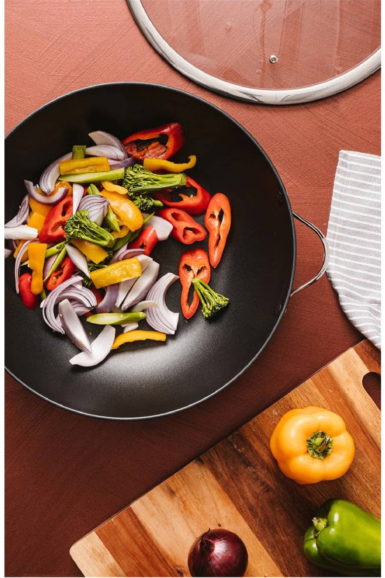 iD3® Wok with Lid 14", Alternate, color, BLACK