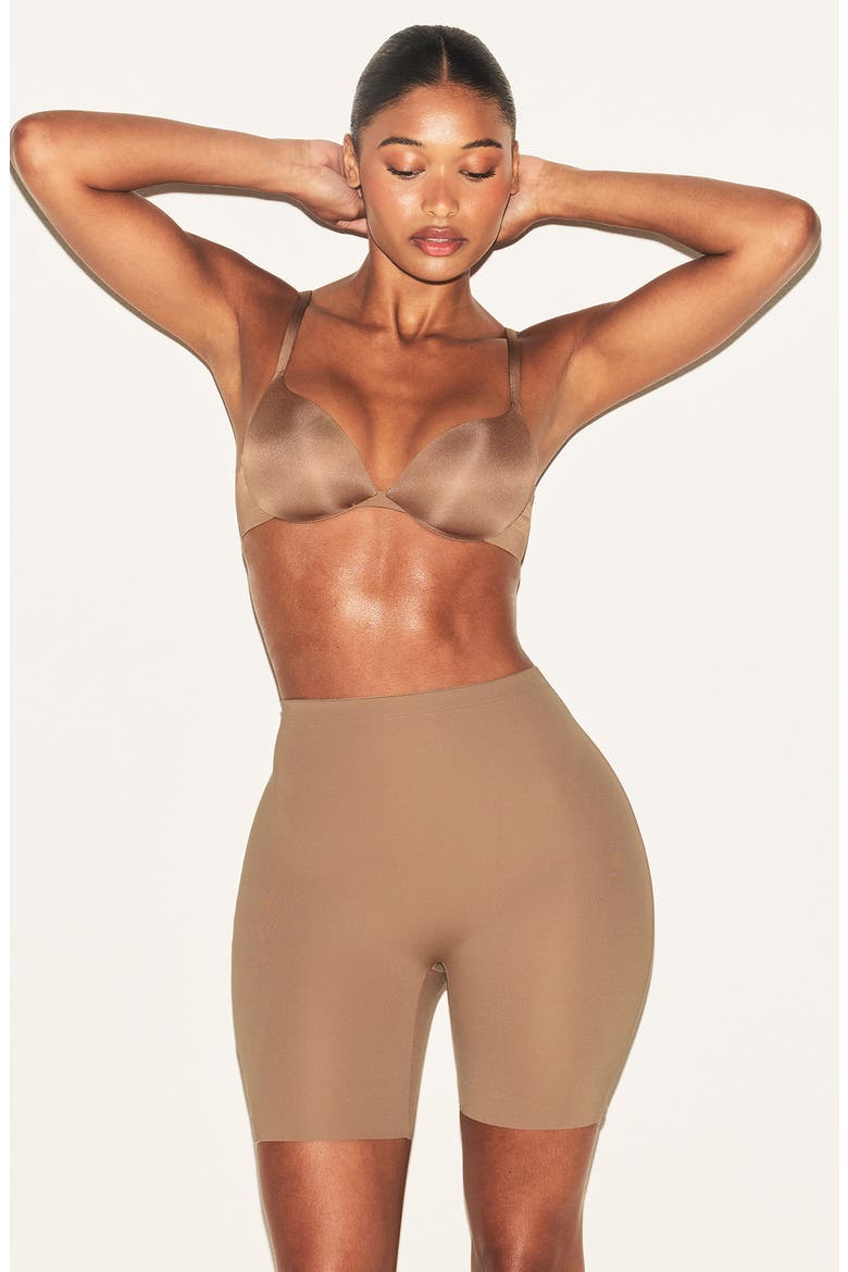 Hip Enhancing Mid Thigh Padded Shorts, Alternate, color, SIENNA