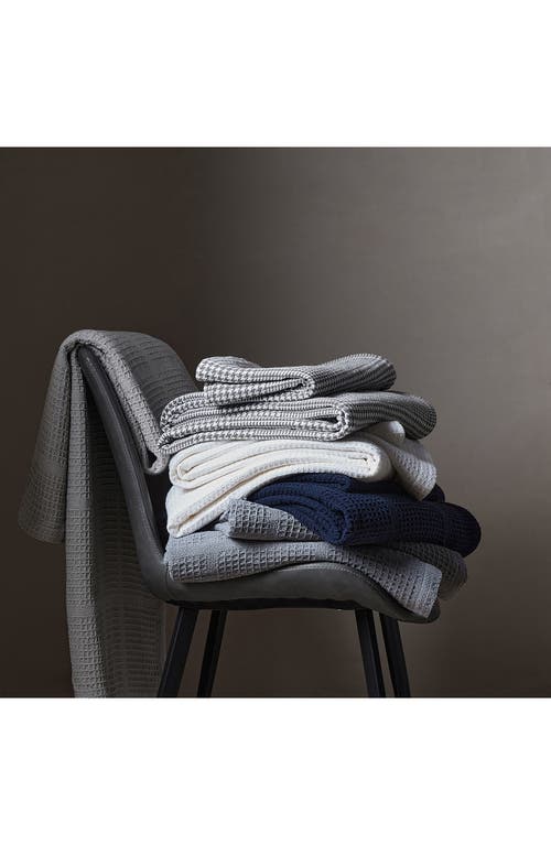 Kenneth Cole New York Essentials Waffle Stitch Blanket In Grey