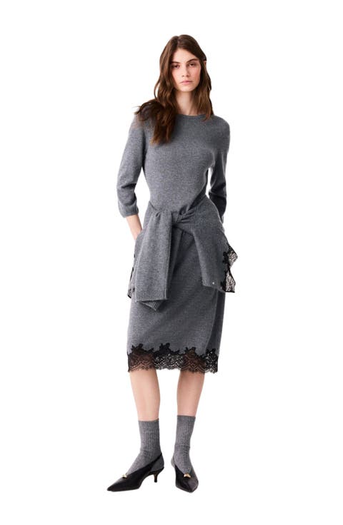 Dress with lace panel