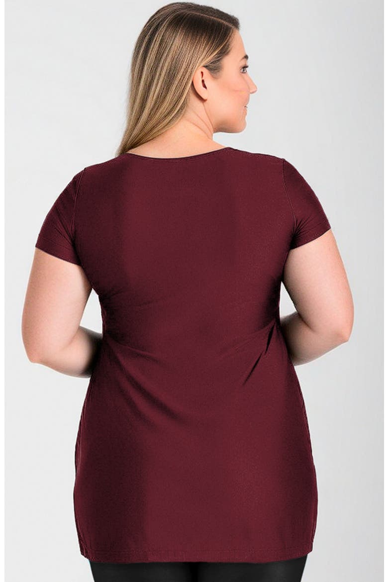 Plus Size Anna Swim Tunic, Alternate, color, Wine