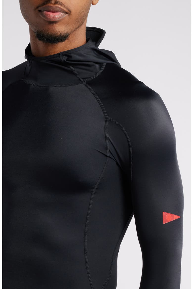 Long Sleeve Hooded Rashguard, Alternate, color, BLACK