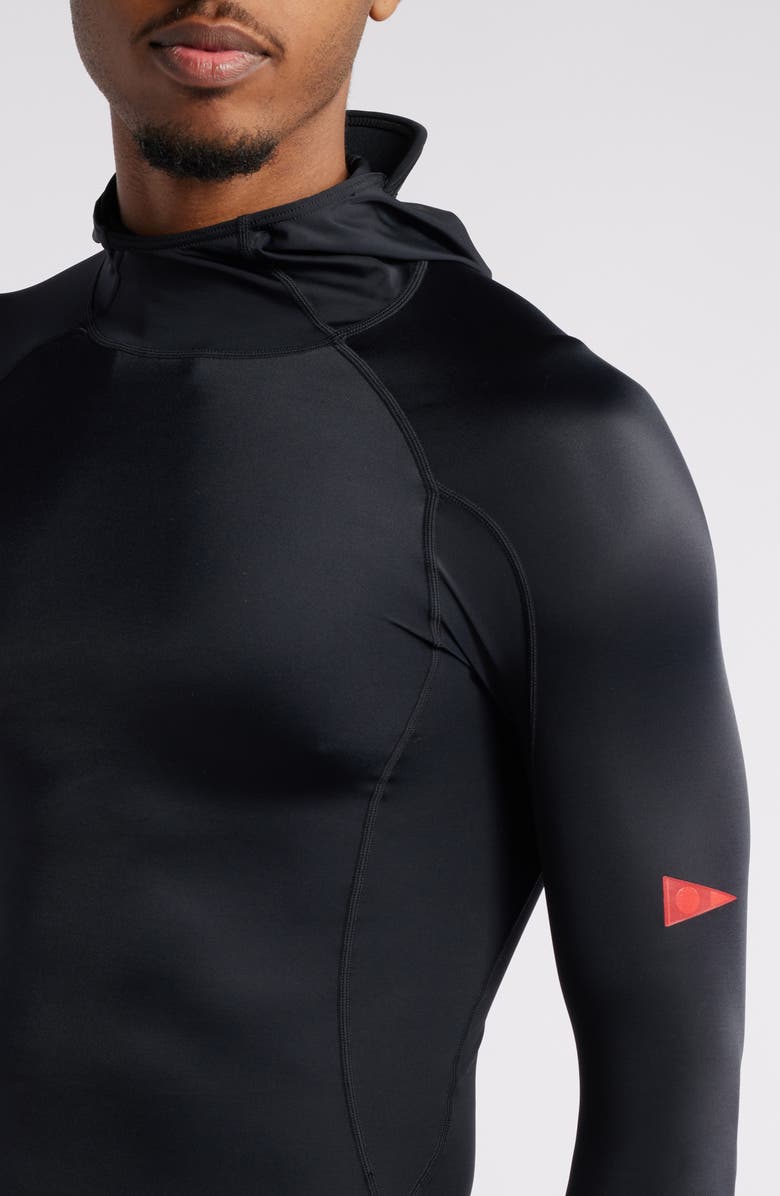 Florence Long Sleeve Hooded Rashguard, Alternate, color, Black