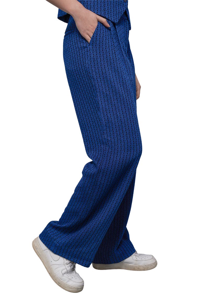 The Empower Jacquard Wide Leg Trouser, Alternate, color, COBALT BLUE