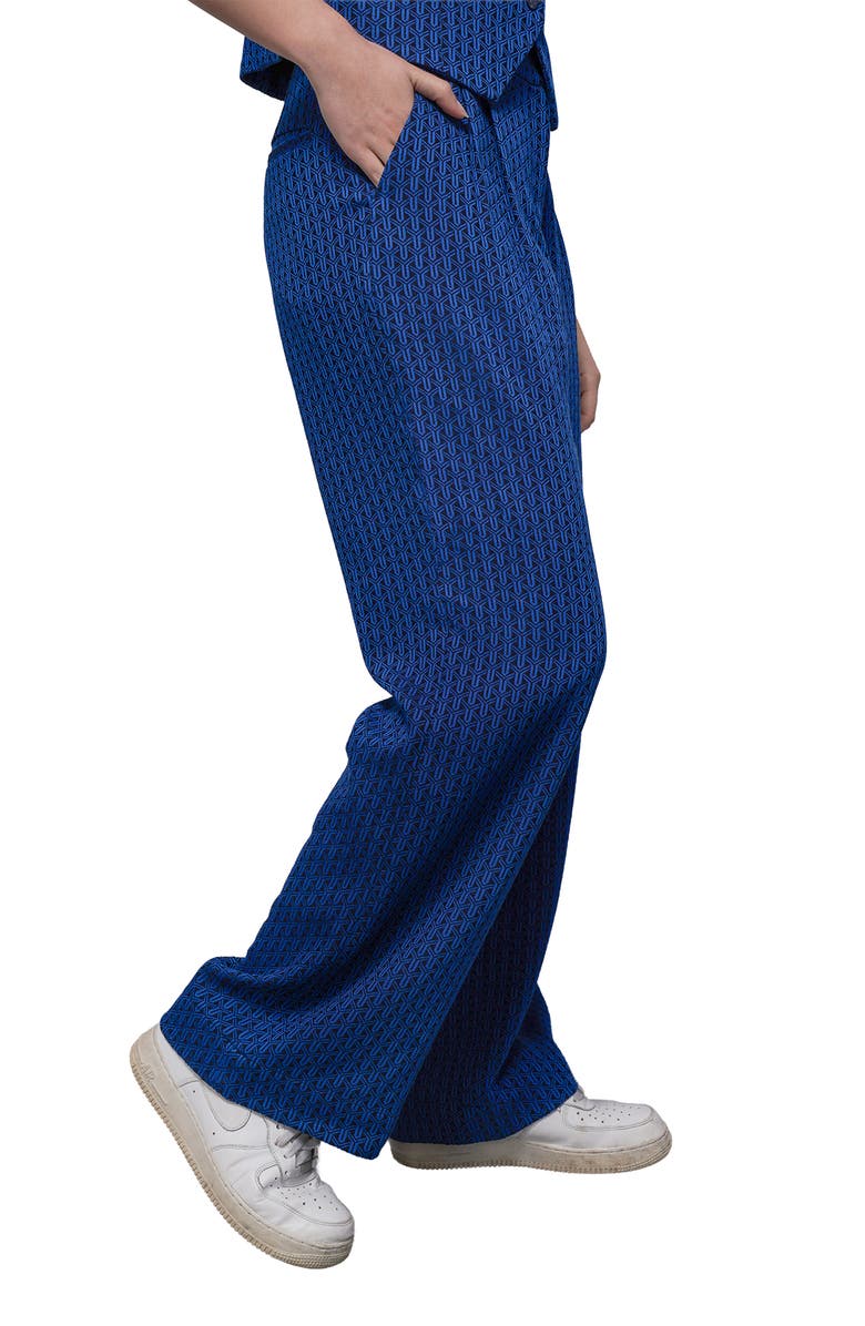 WILDFANG The Empower Jacquard Wide Leg Trouser, Alternate, color, Cobalt Blue