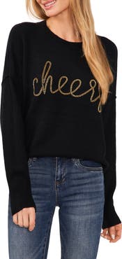 CeCe Cheers Beaded Sweater