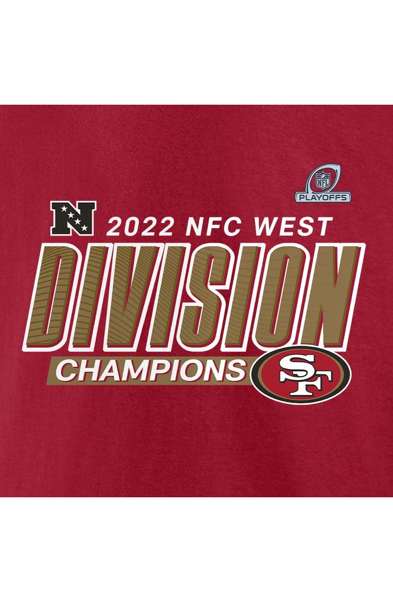 FANATICS Men's Fanatics Branded Scarlet San Francisco 49ers 2022 NFC West Division Champions Big & Tall Divide & Conquer T-Shirt, Alternate, color, 