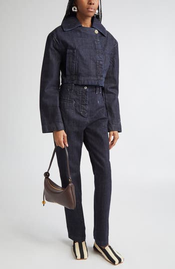 Jacquemus La Veste De-Nimes Marinoクロップジャケット Jacquemus La Veste De-Nîmes Marino Crop Denim Jacket | Nordstrom