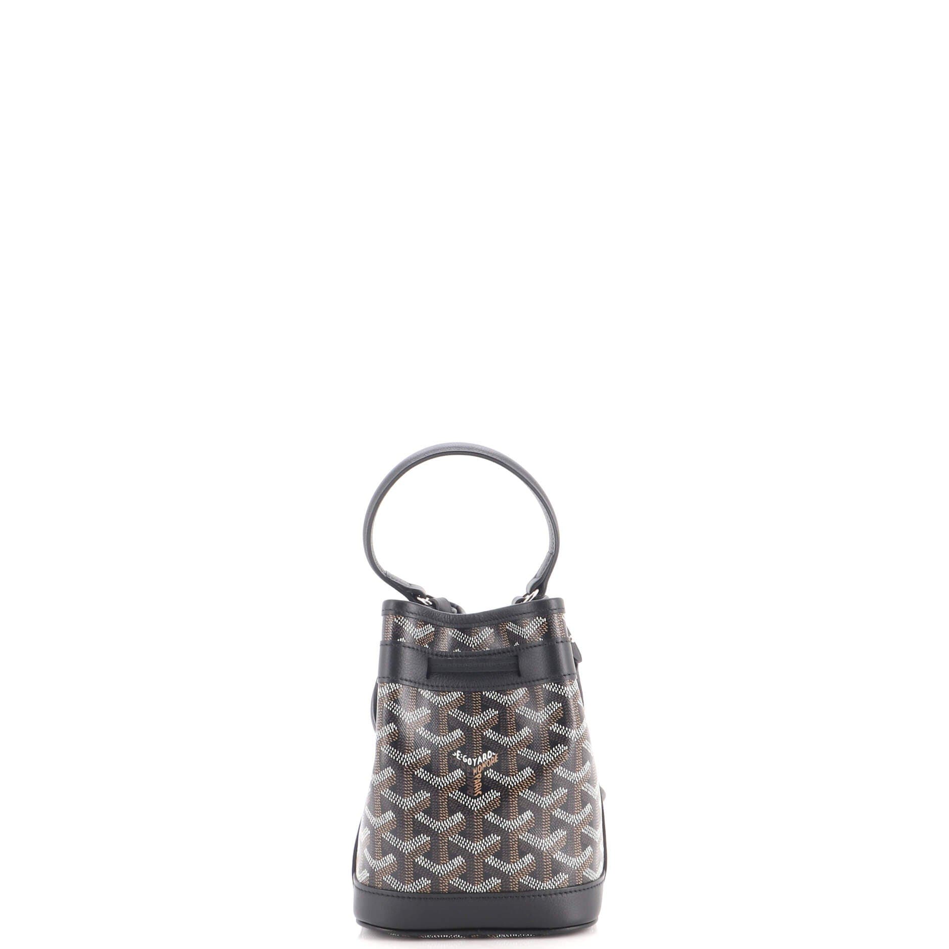 Petit Flot Bucket Bag Coated Canvas Mini, Alternate, color, Black