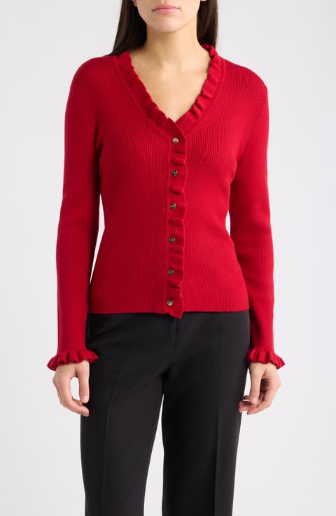 Ruffled Neck Cardigan